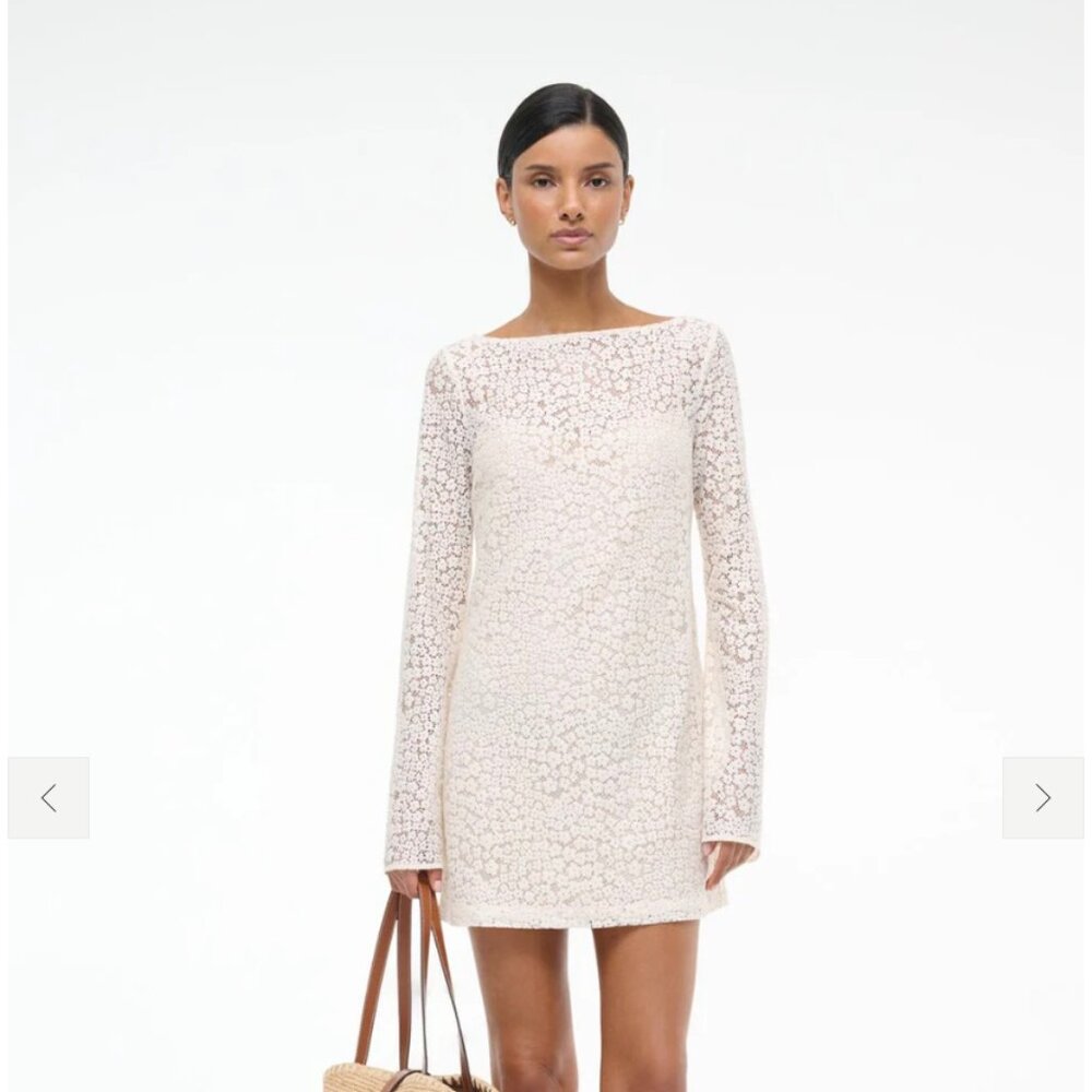 STAUD Maya Dress | Ivory | Small
